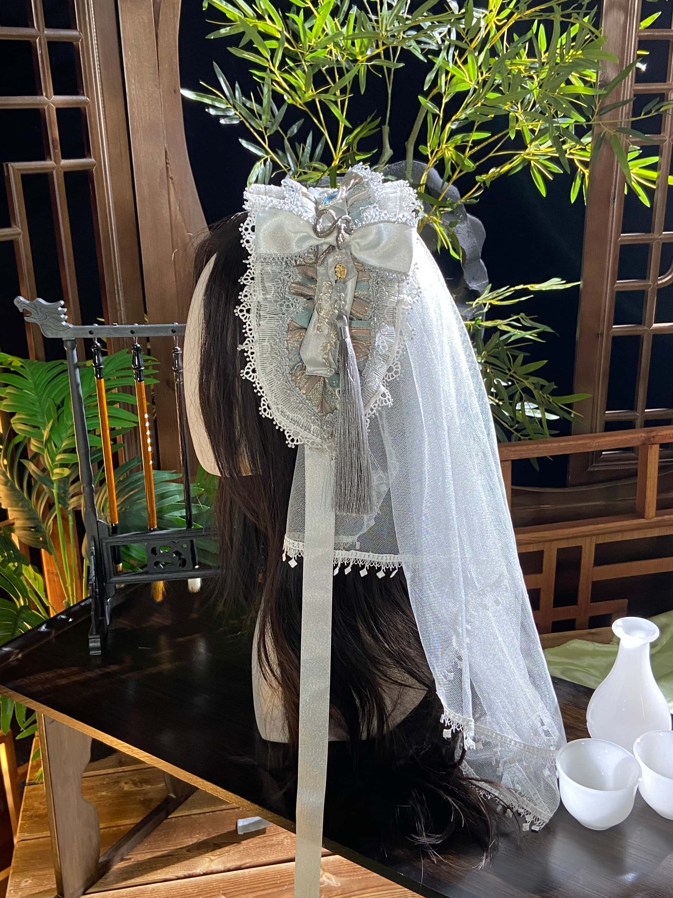 Candle Dragon Spirit - Fantasy White-Silver Lolita JSK Set - image 16