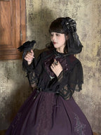 Black Ruffle Cuff Lace Long-Sleeve Shirt - iris de nuit - image 3