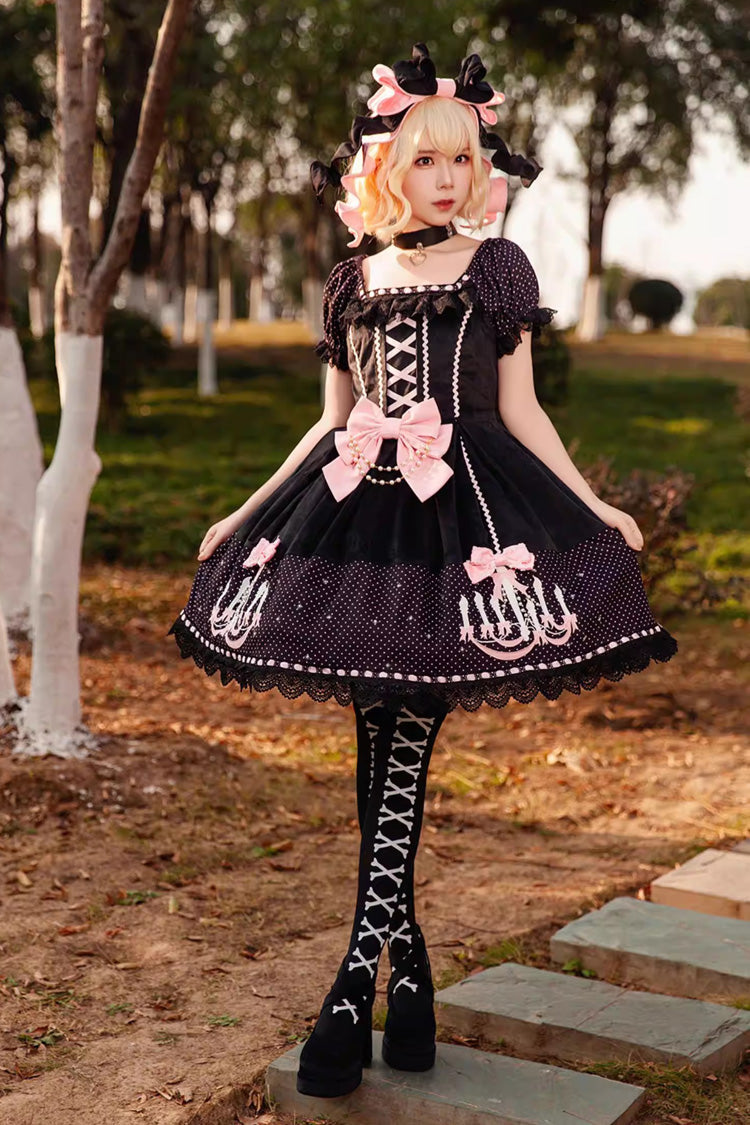 Chandelier - Sweet Lolita Short-Sleeve OP Dress in 4 Colors - image 4