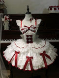 Red and White Lace-Bow Sweet Lolita JSK - image 1