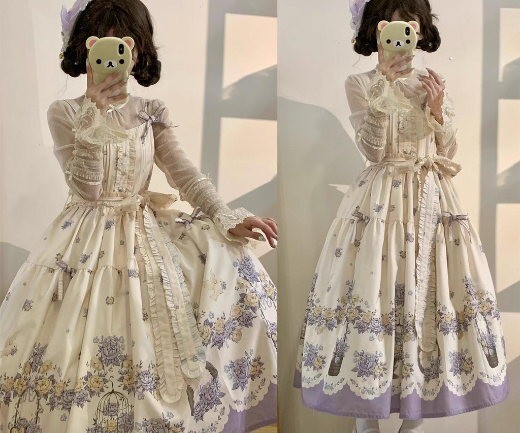 Floral and Bird Series - Classic Lolita JSK Dress, Floral Print - image 38