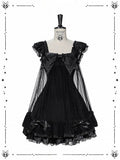 Black Gothic Lace Flutter-Sleeve Lolita JSK Dress - image 1