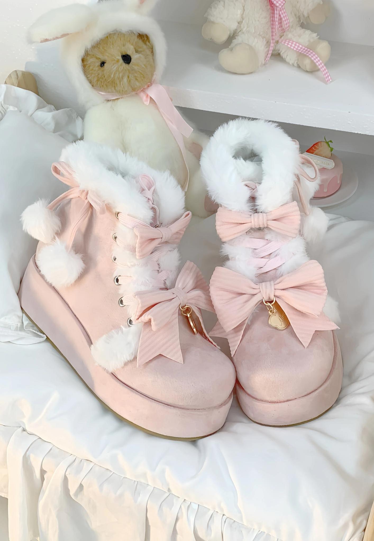 Warm - Winter Sweet Lolita Snow Boots Thick Sole Fleece Shoes - image 2