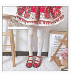 Elegant Lolita Gold Foil Printed Tights - image 12