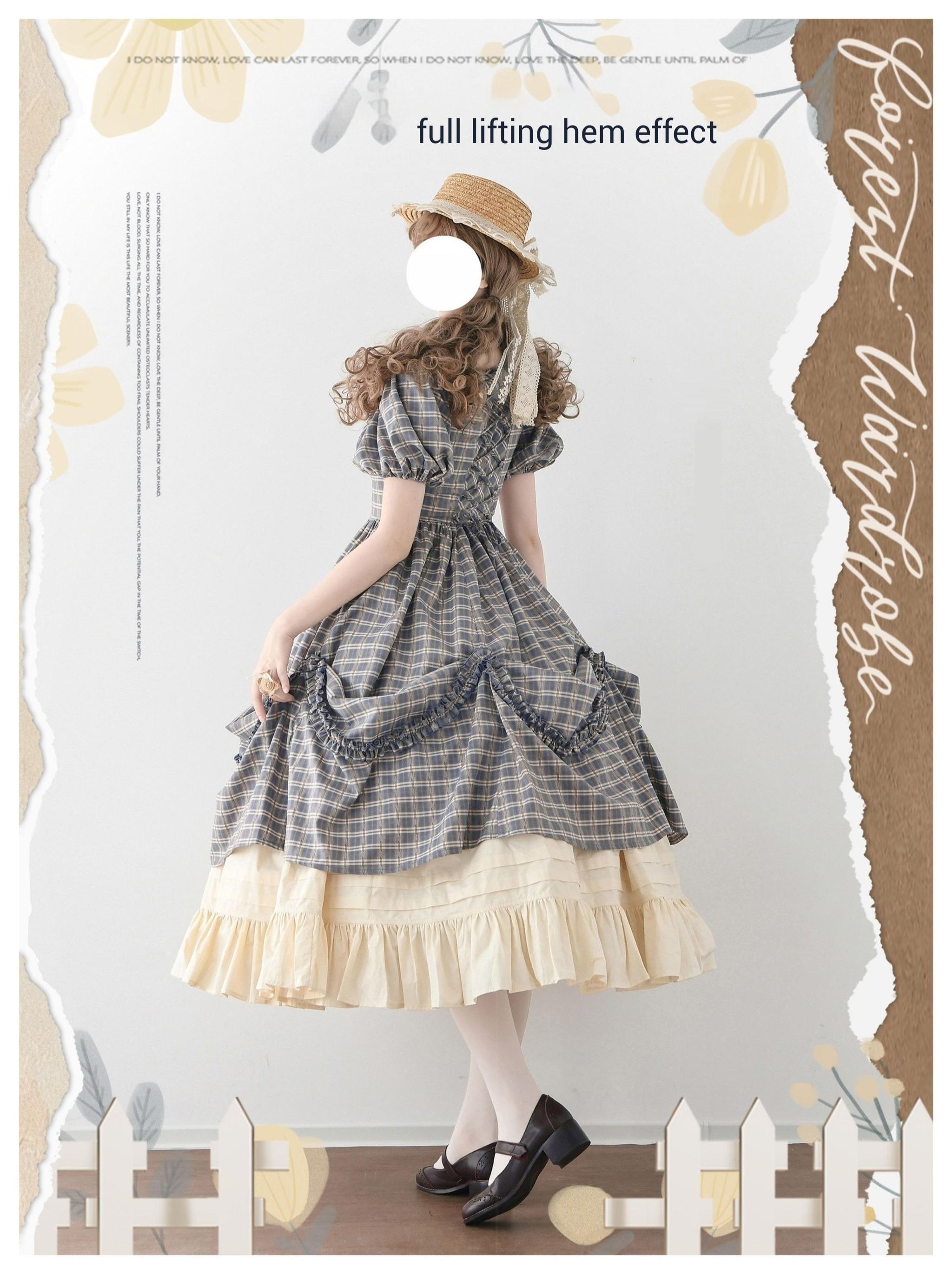 Forest Picnic - Classic Lolita OP Dress with Off-Shoulder and Lifting Hem - image 12