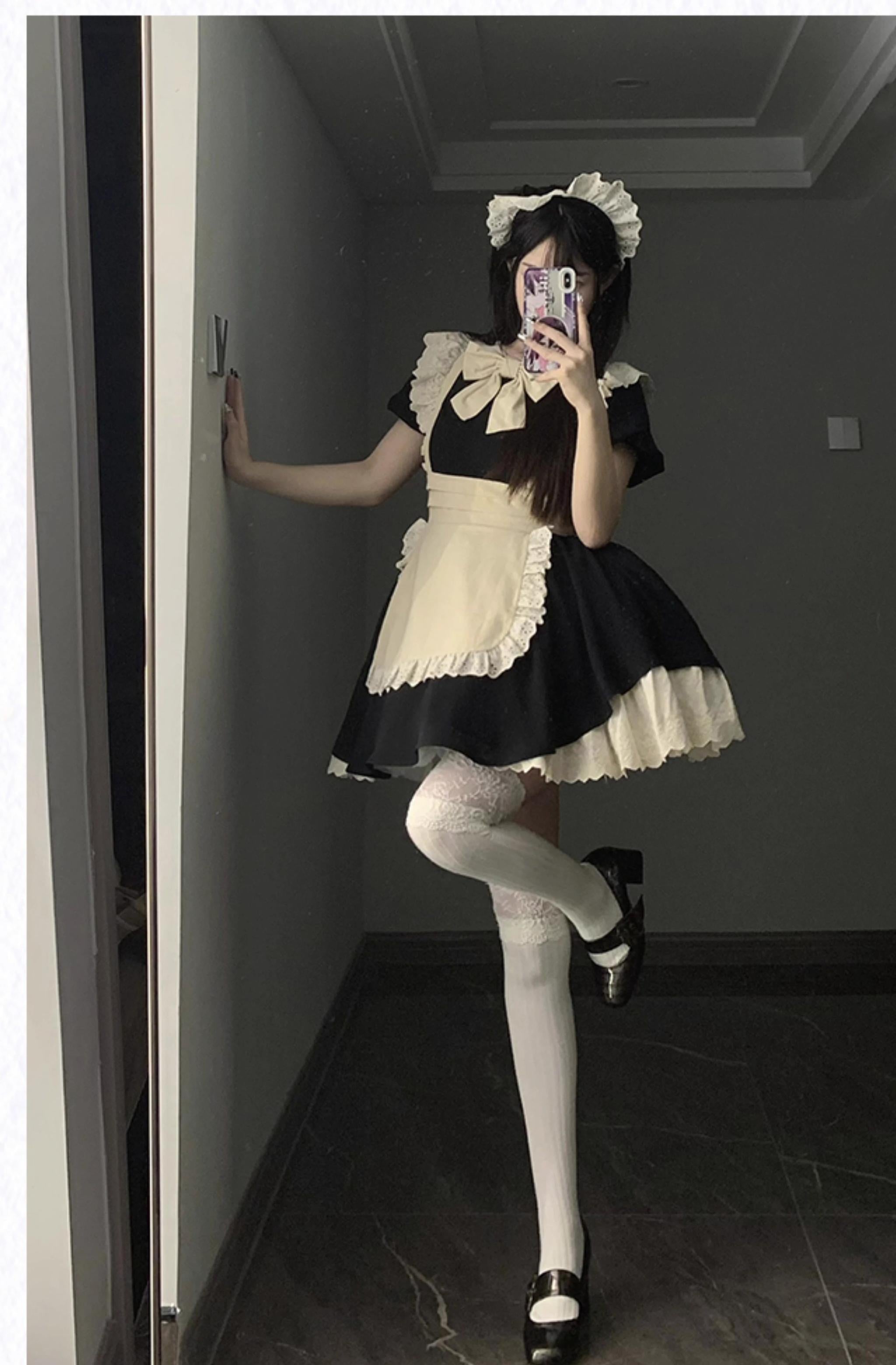 Kiss Kiss - Vintage Maid Lolita OP Dress and Apron - image 17