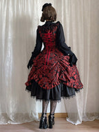 Red and Black Lace Trim JSK Gothic Lily - Miss Point - image 6