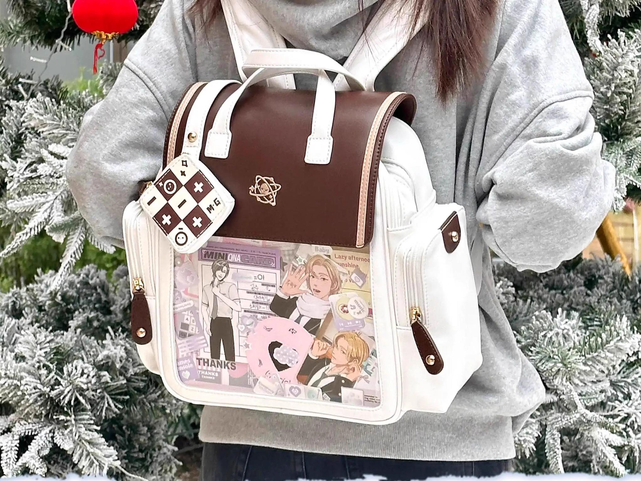 Kawaii Lolita Large-Capacity Ita Backpack with Mini Pocket and Grid Board - image 24