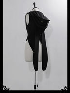 Rabbit Feather - Black Ouji Lolita Vest Shorts Suit Prince Cloak Set - image 25