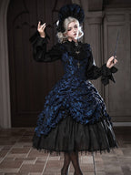 Dark Blue Ruffled JSK Gothic Lily - Miss Point - image 5