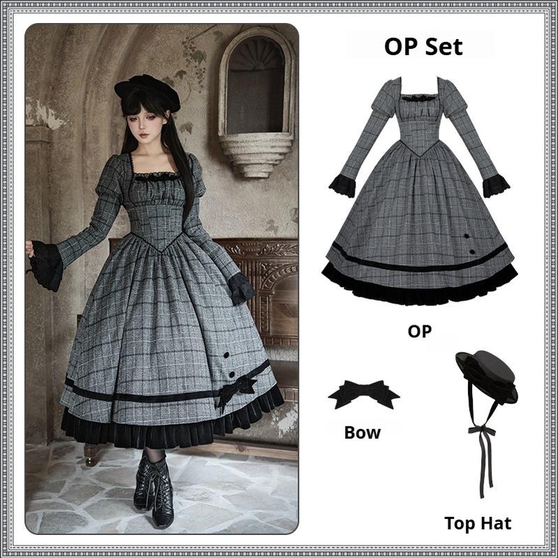 Yesterday's Epistle - Winter Classic Lolita Plaid Dress Set, Fishbone Waist - image 26