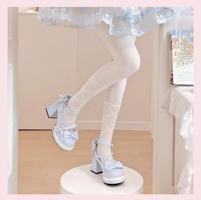 Crush Complex - Sweet Lolita Heel Shoes, Pearls & Bows - image 28