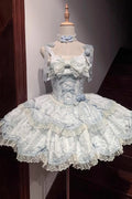 Floral Overture Sweet Lolita JSK Dress in Blue - image 1