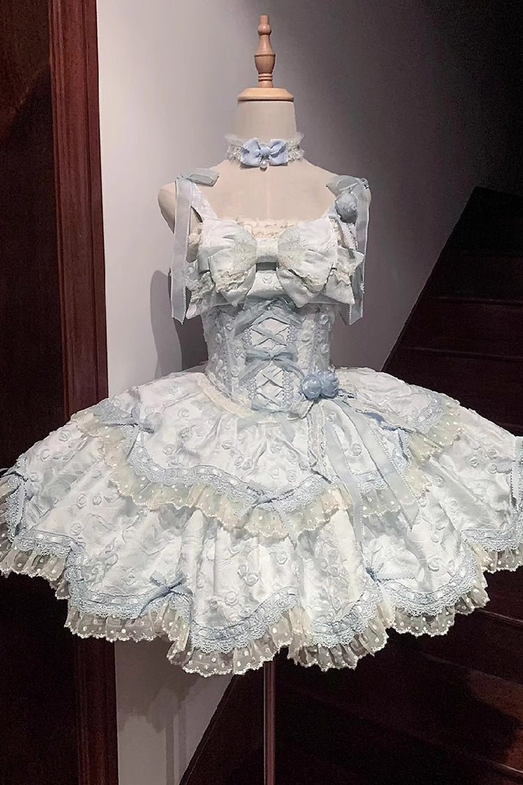 Floral Overture Sweet Lolita JSK Dress in Blue - image 1