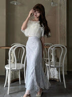 Elegant Blue Sequin Mermaid Skirt - image 5