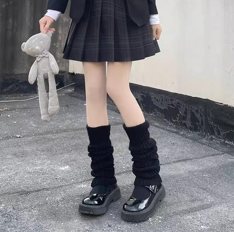 Winter Lolita Long Socks Knit Thigh-High Foot Covers - image 8