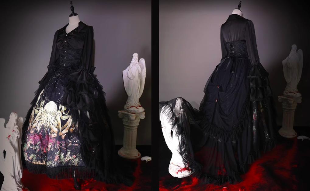 Reborn Ancient God Gothic Lolita Shirt and Skirt Set - image 27