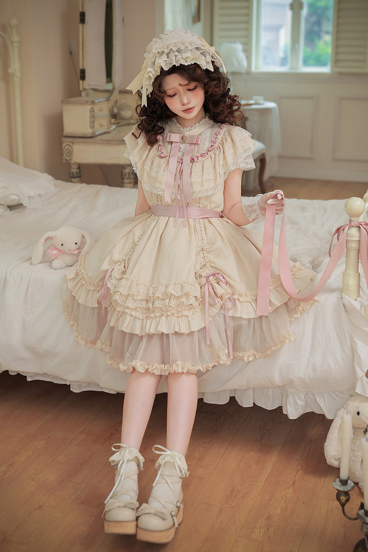 Lily's Dream - Apricot Sweet Lolita Dress, Short and Long Versions - image 20