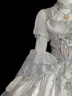 Candle Dragon Spirit - Fantasy White-Silver Lolita JSK Set - image 3
