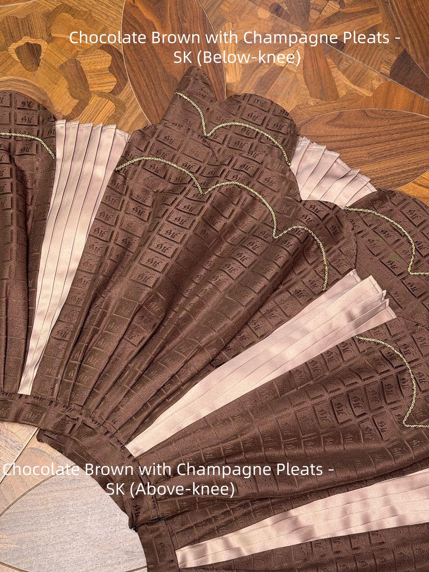 Bear Chocolate Slab - Classic Lolita Pleated JSK & SK Dress, Side Zipper - image 15