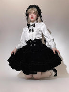 Erosion Heart F-Type - Ouji Lolita Suit Black Velvet Shorts and Skirt - image 18