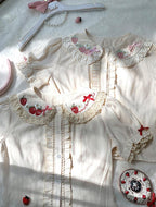 Sweet Lolita Jacquard Blouse, Strawberry Embroidery Collar - image 5