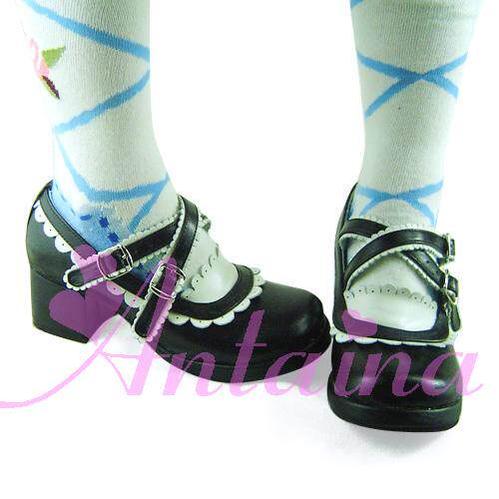 Gothic Lolita Shoes - Black Matte & Scalloped - image 4
