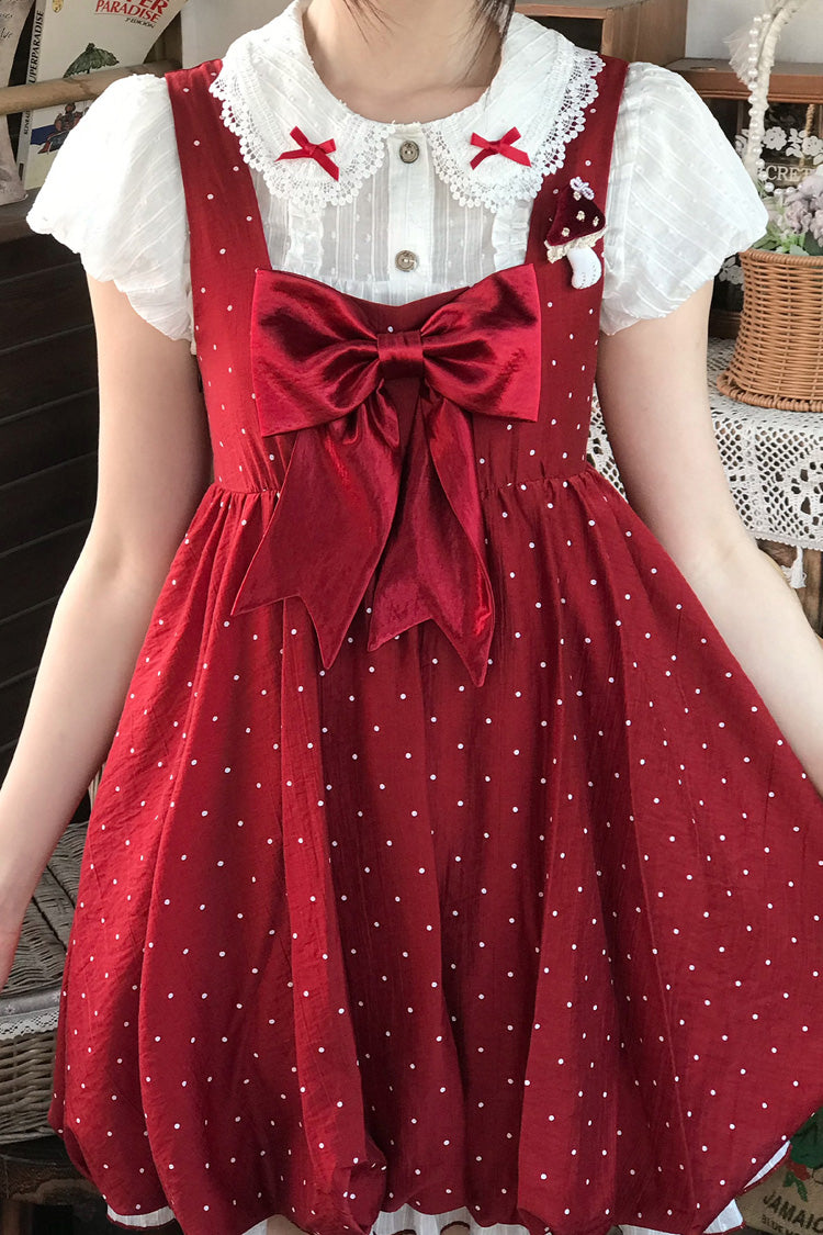 Little Mushroom Sweet Lolita JSK Dress in Red - image 6