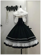 Little Bunny Bakery - Old School Lolita Cotton JSK Dress, Bunny-ear Heart Apron and Accessories - image 5