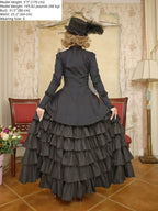 Gothic Tailed-Hem Blouse and Multi-Layer Lolita Skirt Set - image 9