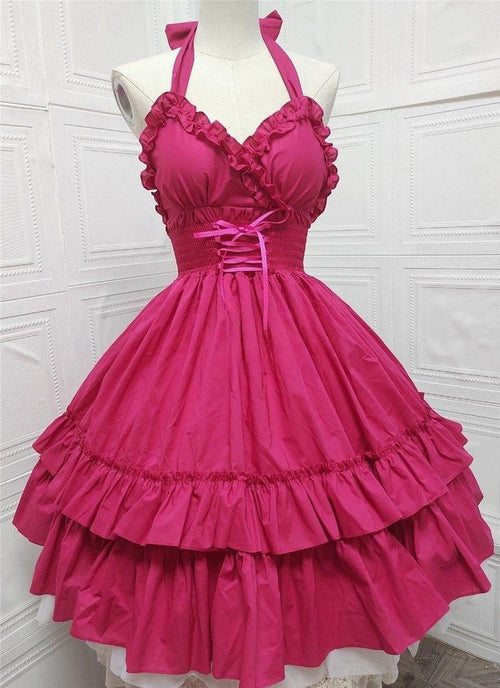 Classic Lolita Halter Neck JSK Dress, Double Layered Skirt - image 2
