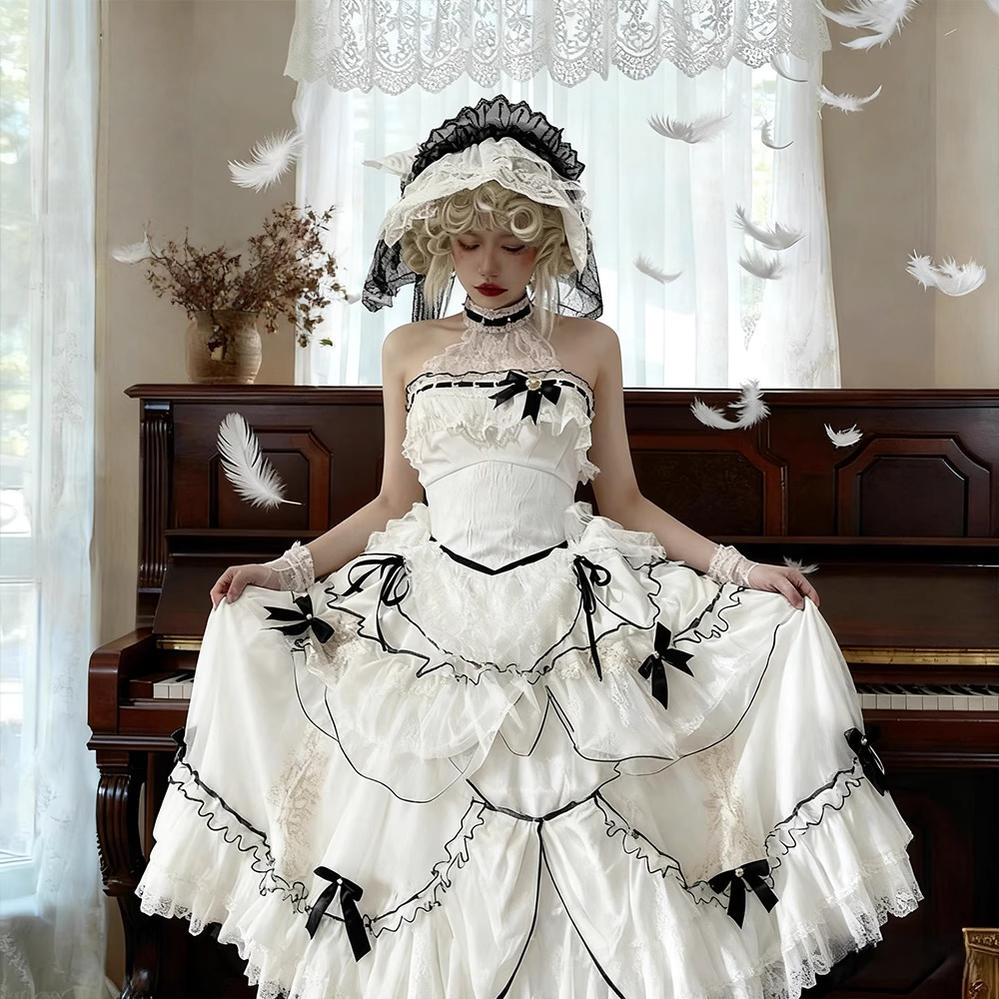 Layered Poem Wedding Sweet Plus Size Lolita JSK Dress Set - image 12