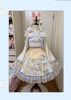 Laurel - Kawaii Han Lolita Jumper Dress Rabbit Print and Accessories - image 19