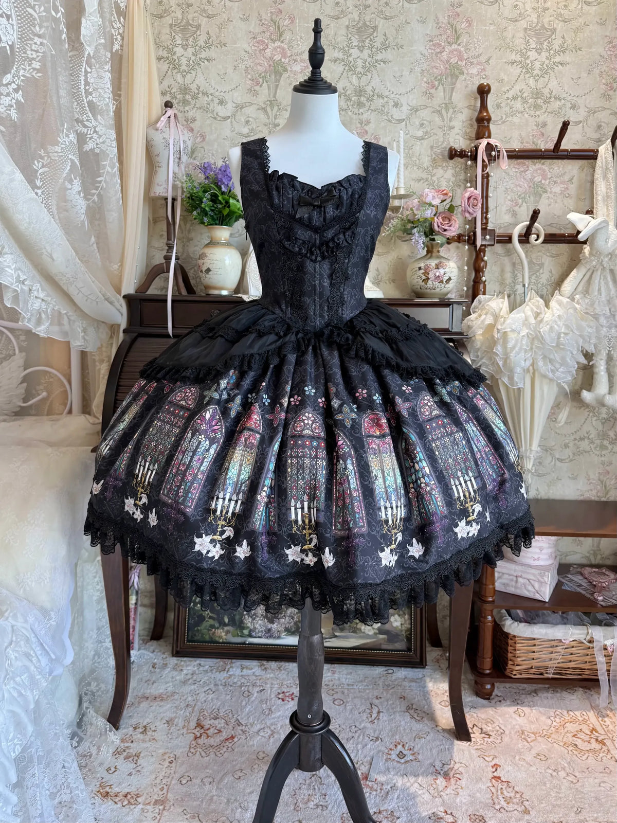 Temple Stained Glass Gothic Lolita JSK and Blouse Set - image 2
