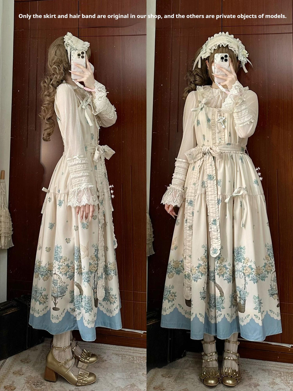 Floral and Bird Series - Classic Lolita JSK Dress, Floral Print - image 25