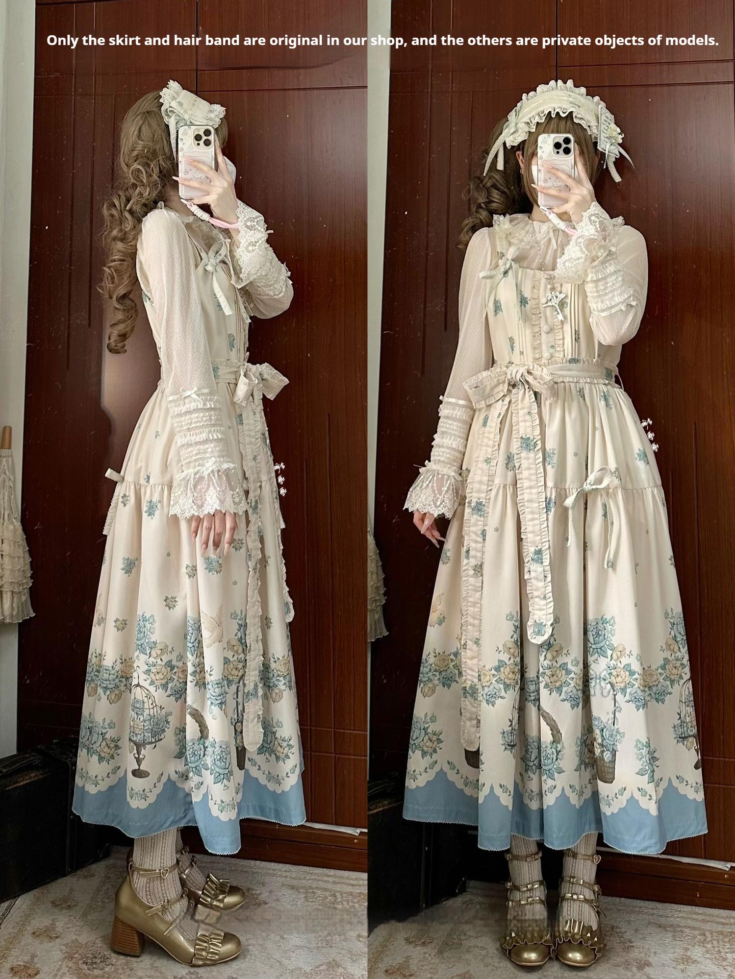 Floral and Bird Series - Classic Lolita JSK Dress, Floral Print - image 25