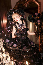 Moonlit Butterfly Dance Black Tiered Gothic Lolita JSK Dress Set - image 4