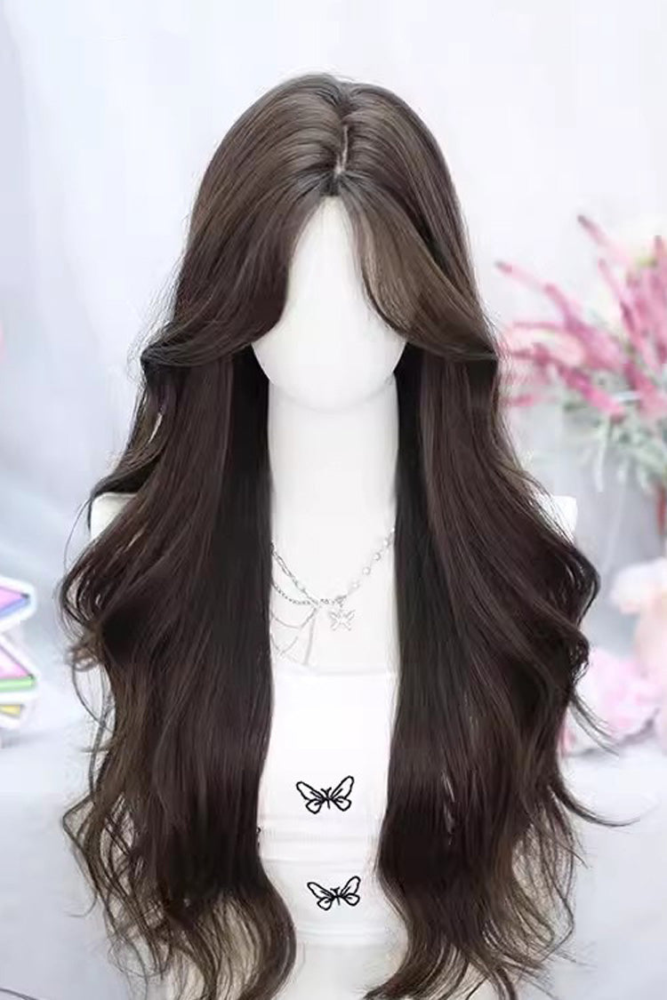 Middle-Parted Long Curly Sweet Lolita Wig in 4 Colors - image 4