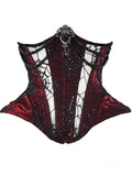 Goth Spiderweb Lace Wine Red Vampire Boned Corset - image 1