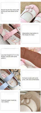 Bunny Milk Candy - Kawaii Lolita Flat Shoes, 3D Bunny Ear Bow - image 6