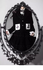 Erosion Heart F-Type - Ouji Lolita Suit Black Velvet Shorts and Skirt - image 40