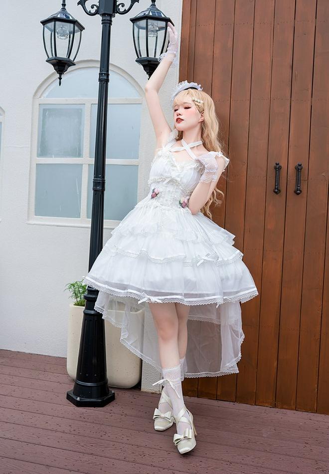 Ballet Maiden - Classic Lolita Four-tiered Hem JSK Dress with Rose Details - image 15