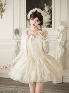 Boned Corset Waist Spaghetti Strap Tiered Lolita JSK Dress - image 9