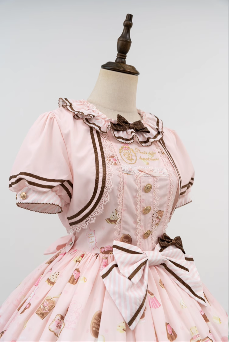 Dream Teahouse - Dessert Print Kawaii Lolita OP Dress Suit - image 45