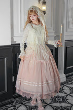 Pink Classic Gradient Lolita JSK Set with Cardigan and Hair Accessories - image 1