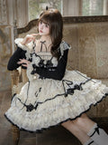 Pearl Lace Short JSK Set with Cardigan and Bow Clip - Mademoiselle Pearl - image 1