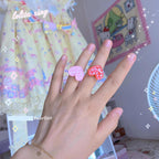 Kawaii Lolita Shell & Heart Adjustable Ring Collection - image 7