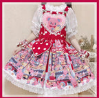 Sweetheart Doll Machine - Sweet Lolita Printed Salopette - image 19