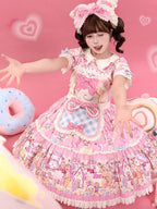 Bear Cake Sweet Lolita OP, JSK and Apron Dress Set - image 9