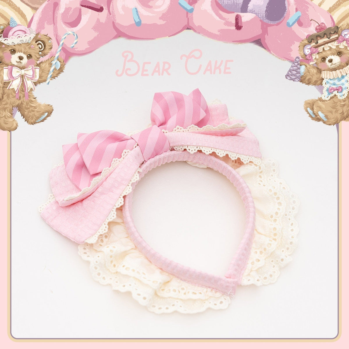 Bear Cake Sweet Lolita OP, JSK and Apron Dress Set - image 16
